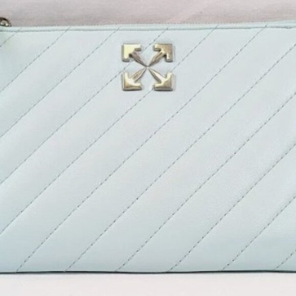 Off-White Jackhammer Flat Pouch Leather Blue Bag - Picture 1 of 6